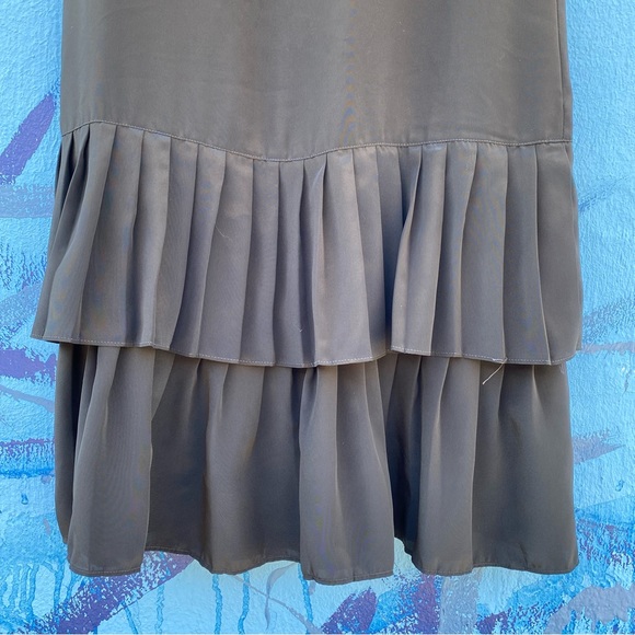 Vintage black sleeveless satin dress, retro flapper style, size M/L - Picture 9 of 11